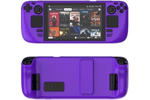 SAMTN Funda Protectora con Kickstand para Steam Deck, Cubierta Protectora con protección Total, absorción de Golpes y diseño antiarañazos, Funda de Transporte (Morado Oscuro)