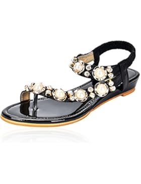 Lemontree Damen Sommer pu Leder Bohemian Thong Sandalen Z24