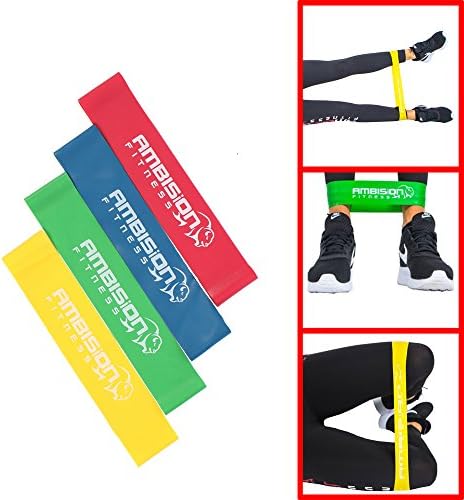 Resistance Loop Bands – Set of 4 exercise bands for building muscle, improving strength and mobility. Ideal for helping to rehabilitate a sports injury, physical rehabilitation, physio, Boxing, Cross Fit, HIIT, Yoga or Pilates. Gym In A Bag exercise kit that includes 4 premium resistance bands, carry bag and resistance band guide ebook. The Bison Bands by Ambision Fitness are Suitable for Men or Women of all fitness levels from the beginner to the advanced user.