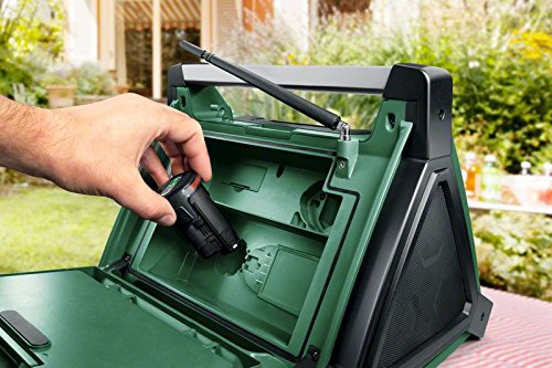 Bosch DIY Akku-Radio PRA Multipower, ohne Akku, Aux-In Kabel, Netz-Adapter, 2x AAA Batterien (18V, Radiofrequenzbereich AM 522 – 1.611 kHz) - 6