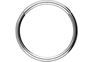 PIERCINGLINE Clicker de anillo de segmento de acero quirúrgico | Piercing para Septum Oreja Nariz Tragus Helix | Selección de Color y Tamaño