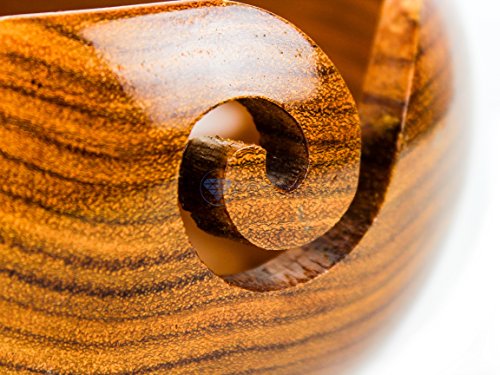 Premium Rosewood Crafted Wooden Portable Yarn Bowl | Knitting Bowls | Crochet Holder | Nagina International (7 x 7 x 3 Inches) - 8