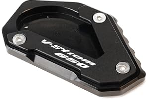 2BIRD Accesorios para Motocicletas para Suzuki V-Strom 650 Vstrom 650 / XT DL650 2004-2020 Motocicleta CNC Kickstand Pie de pie Soporte Soporte Placa de Soporte Placa de Soporte (Color : Black)