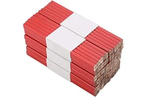 Estink 72PCS Red Flat Builders Pencils, Medium Carpenters Pencil, 175mm with Scale for Woodworking
