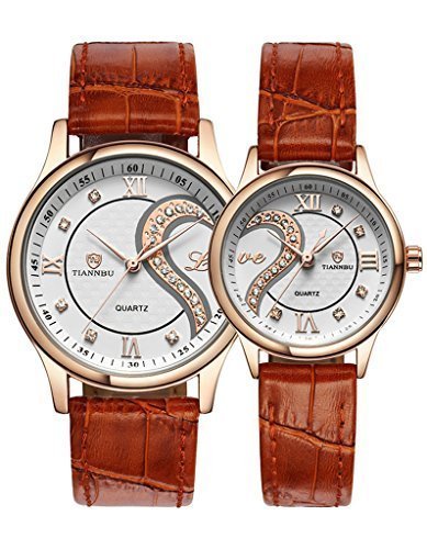 OOFIT Uhr Damen uhr herren uhr Seine und ihre braunes Lederarmband Gold überzogenes Geschenk Partneruhr Uhren Paar Uhren (2er-Set) OOFIT Uhr Damen uhr herren uhr Seine und ihre braunes Lederarmband Gold überzogenes Geschenk Partneruhr Uhren Paar Uhren (2er-Set)