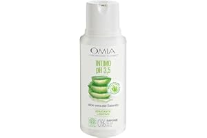 Omia, Intimo Eco Bio Con Aloe Vera del Salento, Detergente Intimo, Azione Lenitiva e Decongestionante, Ph 3.5, Senza Sapone, Formula Vegana, Dermatologicamente Testato - Flacone da 250 ml