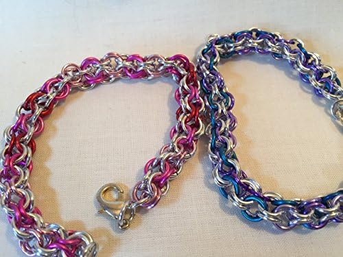 Inverted Round Maille chainmaille/chain mail bracelet - your choice of colours