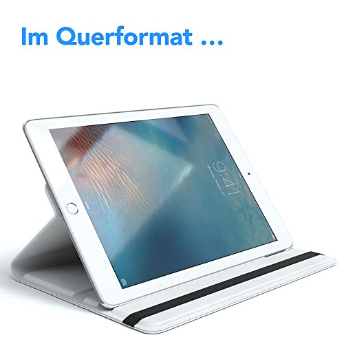 Apple iPad Pro 12,9 (Zoll) Hülle, EAZY CASE Rotation Case Premium Schutzhülle Smart Cover mit Stand-Funktion & Displayschutz 360° Grad drehbar – Etui aus Kunstleder in Weiß - 3