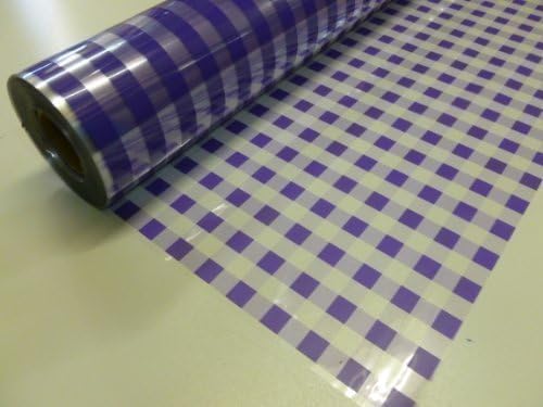 10m x 80cm Roll Purple Chex Cellophane Wrap. Florist Quality Bouquet / Gift / Hamper / Basket Wrapping