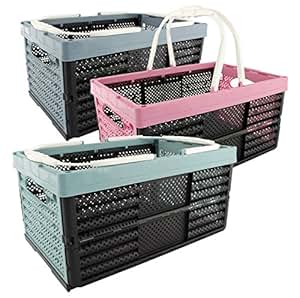 Klappbox Einkaufskorb Korb mit Henkel 16 Liter 3-farbig sortiert 3