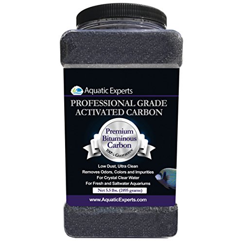 Aquatic Experts Premium Activated Carbon - Aquarium Filter Charcoal Media with Fine Mesh Bag - 5.5 lbs Bulk - Remove Odors and Discoloration with Bituminous Coal