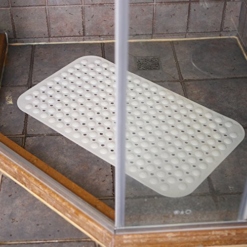 Anti Rutsch Matte für die Badewanne mit Saugnäpfen, Rutschfeste Badewanneneinlage in schöner Optik (M 35cm*71cm, Weiß) - 7