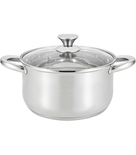 Faitout En Inox 18/0 - 1,3L, 14 Cm - Compatible Induction, Tous Feux - Avec Couvercle Verre Et échelle De Mesure - Marque Karl Hausmann