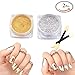 Travelmall Mirror Powder Gold Silver 2 Box Pigment Powder Chrome Pigment Nail Glitter Power Dust Nail Sequins (2pcs)