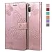 Produktbild SMART Legend Huawei Mate 10 Lite Hülle, Handyhülle Schutzhülle mit kartenfach Lederhülle 3D Ledertasche Schmetterling Leder Flip Case Cover Handy mit Magnet Standfunktion - Rosegold