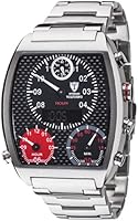 Detomaso Men's Quartz Watch VOLTURNO Silver/Black Steel Trend DT2057-C with Metal Strap