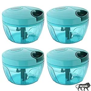 Primelife Compact Mini Speedy Vegetable Chopper in 350ML Size Chop Fruits and Vegetables - Made in India (Multicolor)(350 ml - Set of 4)