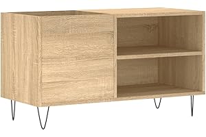 vidaXL Armadio a dischi, supporto giradiscos, credenza da soggiorno moderna in legno di ingegneria Rovere Sonoma