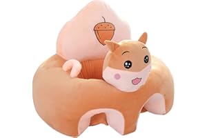 FOURIDING Siège de Soutien pour Bébé, Mignon de Dessin Animé Coussin Canapé Assis Bébé pour S'asseoir en Peluche Remplie de Coton Nouveau-né Apprend des Cadeaux de Chaise Assise pour Enfant (Écureuil)