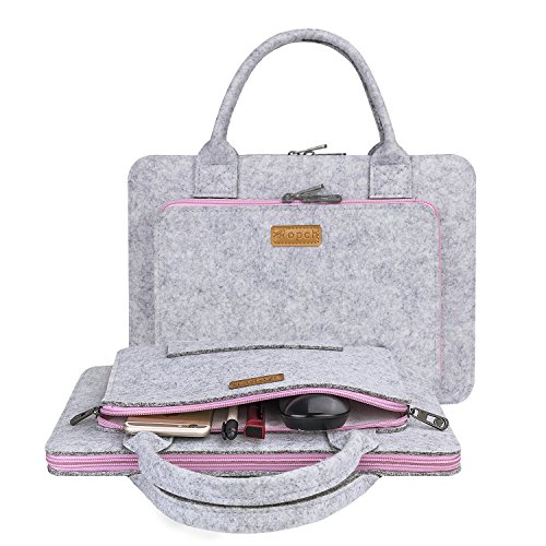 Ropch 13 3 Zoll Laptoptasche Filz Tasche H  lle Schutztasche f  r MacBook Pro  - Grau   Rosa