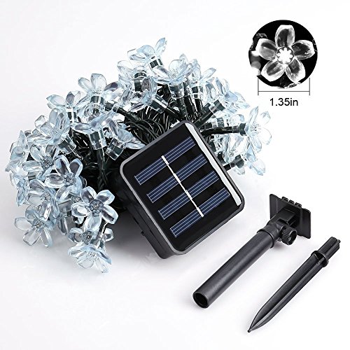 YOEEKU LED Blumen Solar Lichterkette 5 Meter 50er, Wasserdicht, Außenlichterkette, Weihnachtsbeleuchtung, 8 Modes Solar Blüten Leuchtkette für Garten, Hochzeit, Party usw (Mehrfarben) - 7