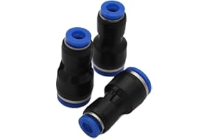 CNCTEC Lot de 3 réducteurs pneumatiques IQS - 6-10 mm - Diamètre du tuyau : 6 et 10 mm - Connecteur d'air comprimé