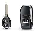 Arooma 2 Buttons Modified Flip Replacement Remote Key Shell Fob Case for Toyota 2004-2017 Hilux RAV4 Corolla Camry Yaris Prado Echo Hiace with Uncut Blade