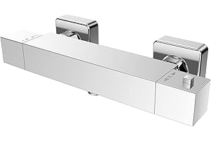 KOMIRO Mitigeur Douche thermostatique, avec Bouton Sécurisé à 38°C Robinet douche Thermostatique，Mitigeur Thermostatique pour Douche-Chromé