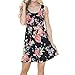 Produktbild Frauen Kleid,Makefortune,Sommer Frauen Blumendruck Hohe Taille Drapierte Beiläufiges Sleeveless Weste Tank Mini A-Line Kleid (M, Schwarz)