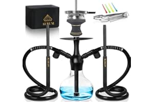 AURUM GOURMET TOOLS Aurum® Cachimba Shisha con Gestor de Calor Shisha, Boquillas Cachimba, Tabaco Cachimba Sabores, Carbon Cachimbas Sishas Deluxe, Cachimba Pequeña, Manguera Cachimba, Sishas Cachimbas, Cazoleta shisha