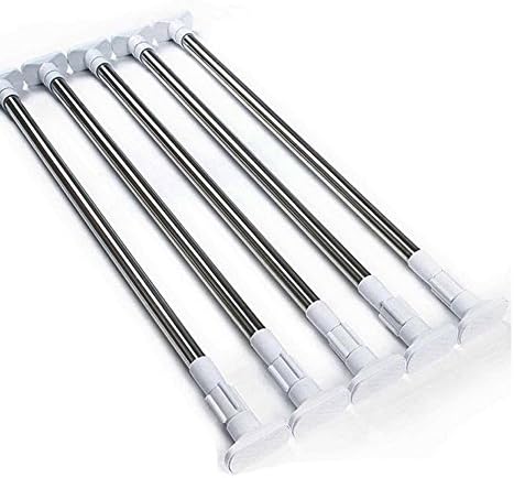 Fanxing Curtain Rail NEW Telescopic Shower Curtain Rail Extendable Heavy Duty Steel Pole Rod (A)