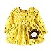 Produktbild JYJM Nettes Kleinkind Blumenbaby Mädchen volles Hülsen Druck Gallus Kleid (12 monate, Gelb)