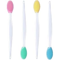 4er-Set Silikon Lippenpeeling-Bürsten - Doppelseitig, Wiederverwendbar Für Weichere, Vollere Lippen