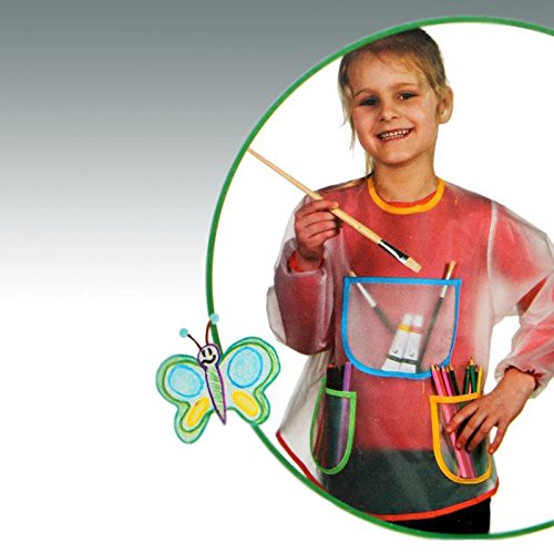 LANGARM MALSCHÜRZE MALKITTEL BASTELSCHÜRZE KINDERSCHÜRZE WERKSCHÜRZE SCHÜRZE NEU