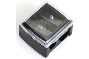 HEHGLNG Black Eyeliner Sharpener Makeup Pencil Sharpener Pencil Sharpeners for Eyebrow Eyeliner Pencil Makeup Tools Dual Holes Eye Pencil Sharpener with Cover, Makeup Tools Accessories