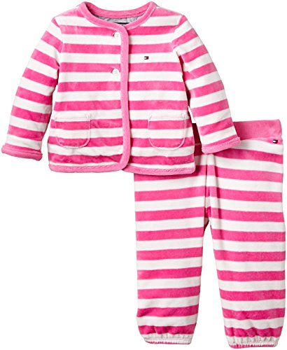 Tommy Baby-Girls Velour 2 Piece Clothing Set, Pink, 3-6 Months (Manufacturer Size:68)
