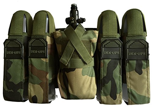 Cksn Deniable-ops 4 + 1 De-lux Paintball Pot/Pod et réservoir Lot, Tankholder Lot Harnais Pot Lot Pod Ceinture à Distance pour des systèmes de Tuyau.