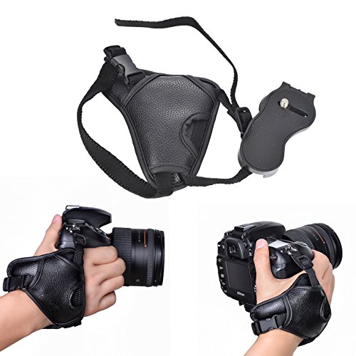 Itian PU Cuir stabilisation ergonomique Poign  e dragonne Band pour Nikon  Canon  Pentax  Minolta  Panasonic  Olympus  Kodak  SLR  DSLR Sony Appareils photo num  rique