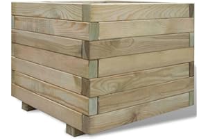 vidaXL Lit Surélevé Carré Bac à Fleurs Jardinière Bac à Plantes Bois Imprégné