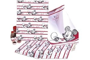 Tex idea Mickey Geschirrtuch Disney Micky Maus ca. 50 x 70 cm 100% Baumwolle, Weiss Rot Schwarz