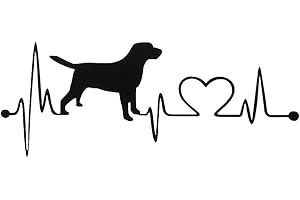 Xuniu Adesivi per Auto, Labrador Retriever Battito Cardiaco Love Decal Car Styling Decorazione Accessori