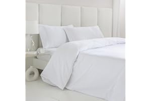 COTTON ARTean Funda nórdica 180x190/200 Satén 300 Hilos Leuna Blanco | 4 Piezas: Funda nórdica, Bajera Ajustable, 2 Funda de Almohada | Funda Edredón Cama 180 100% Algodón Egipcio | Botones