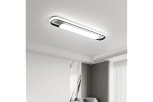 Naroume Modern LED Flush Mount Ceiling Lamp, 72cm Linear Metal Ceiling Chandeliers for Living Room, Bedroom, Dining Room, Office, Hallway, Closet, Aisle