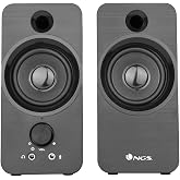 NGS SB350, 12W PC Speaker and USB Connection, Black | USB powered. Clear sound for desktop and laptop. Plug &amp; Play. Microphon