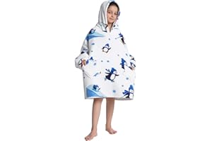 Kuceng Kids Oversized Blanket Hoodie,Oversized Hoodie Blanket for Children Teen,Soft Sherpa FLeece Hoodies Pullover with Pocket, Warm Comfortable Hoodie Blanket for Boys Girls Teens