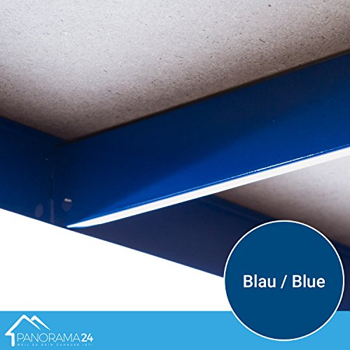 Panorama24 Lagerregal Blau belastbar bis 875kg – Maße: 180 x 90 x 40 cm, Regal Kellerregal Steckregal Werkstattregal Schwerlastregal - 5