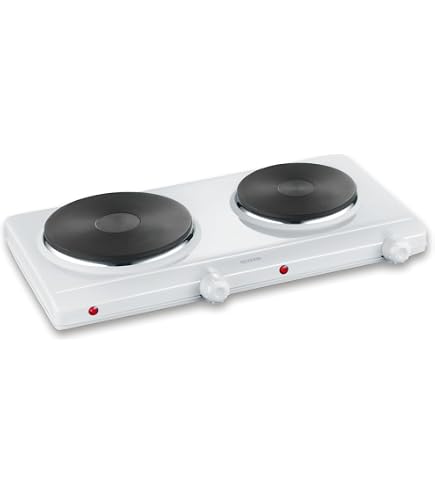 Plaque Chauffante 2500W Clatronic DKP 3583 Double Plaque De Cuisson Électrique – 2500 W – Camping, Bureau, Cuisine – 2 Foyers 180 Mm & 150 Mm