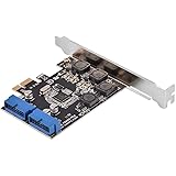 Lazmin 2 Port USB 3.0 PCIE interne Karte, PCI Express Erweiterungskarte mit bis zu 5 Gbit/s Chipsatz 19 Pin USB 3.0 Kartenada