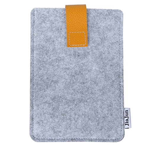 Jiajun Schutzhülle Hülle Case Filz Sleeve für Amazon Kindle Paperwhite 2015 300 PPI 3.Gen/ 2014/ 2013/ 2012 und Kindle Fire HD 6 Cover (20 cm x 14 cm grau)
