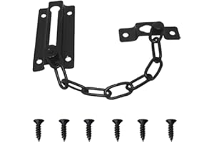 FRALNFIT Door Chain Lock, Stainless Steel Internal Door Limiter with Screws, Plated Security Locking Door Chain for Front Door, Black Door Restrictor for Home Bedroom Apartment Hotel